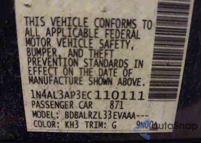 1N4AL3AP3EC110111: 43989927