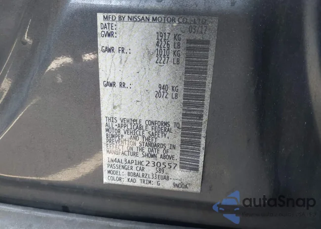 1N4AL3AP1HC230557: 43989967