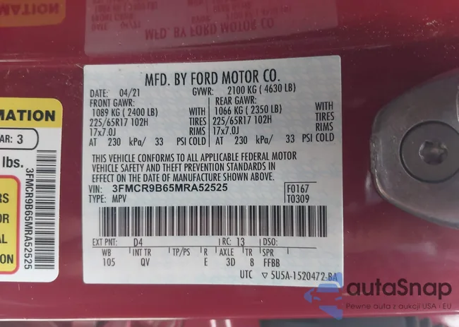 3FMCR9B65MRA52525: 43990006