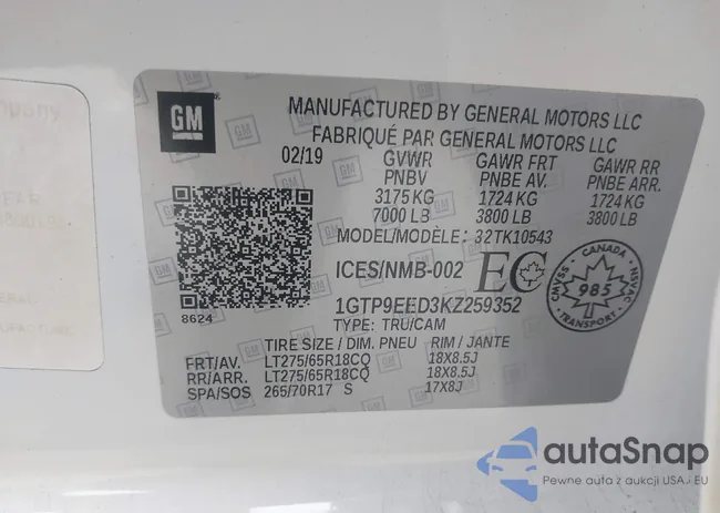 1GTP9EED3KZ259352: 43990088