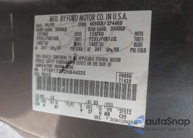 1FTRF17292NB44025: 43990245