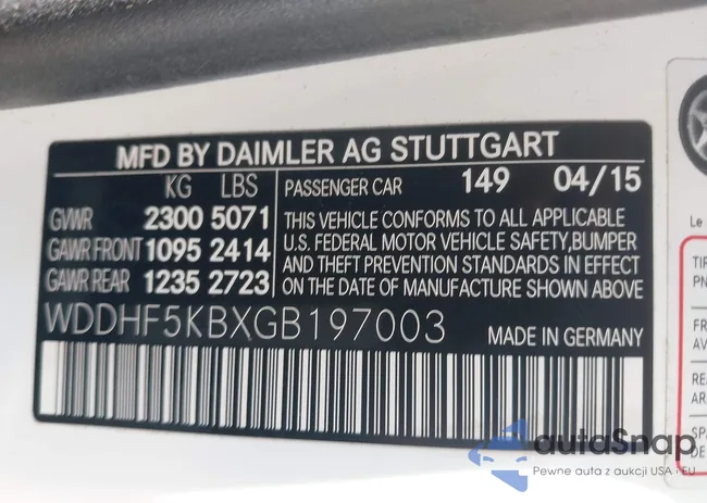 WDDHF5KBXGB197003: 43989344