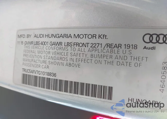 TRUC5AFV7G1018836: 43989433