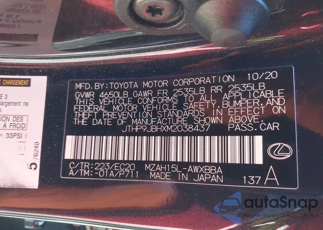 JTHP9JBHXM2038437: 43989440