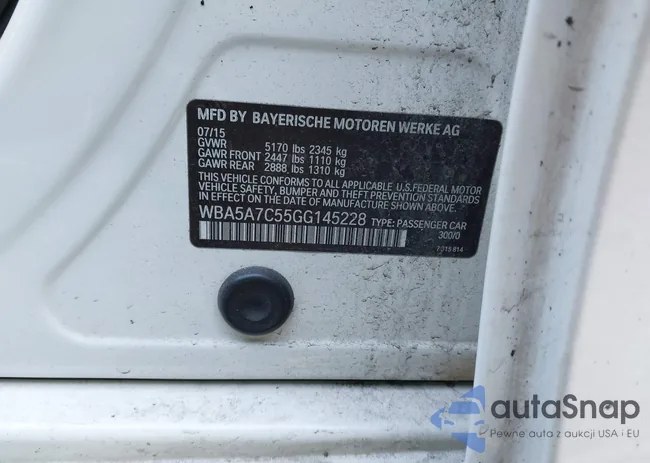 WBA5A7C55GG145228: 43989525