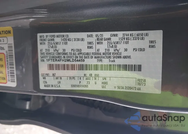 1FTER4FH2MLD54459: 43989543