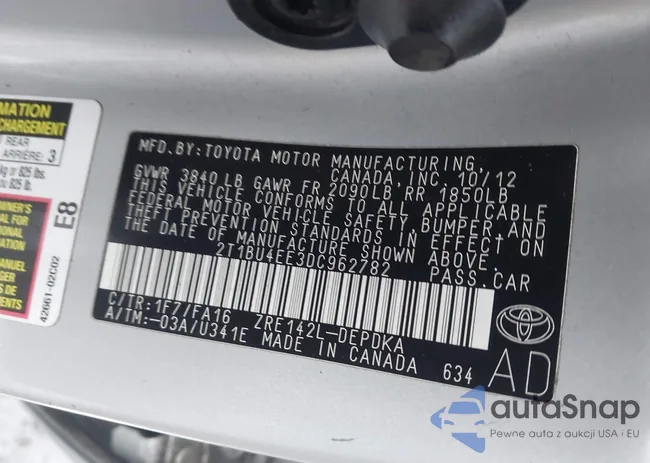 2T1BU4EE3DC962782: 43989653