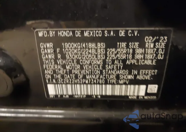 3CZRZ2H52PM734780: 43989674