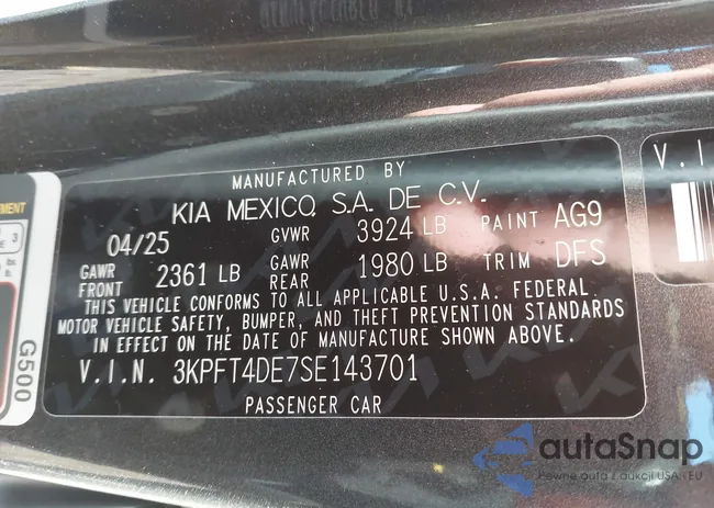 3KPFT4DE7SE143701: 43990708