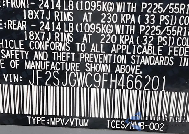 JF2SJGWC9FH466201: 43990813