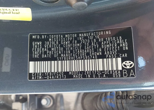 5YFBURHE5HP595740: 43990895