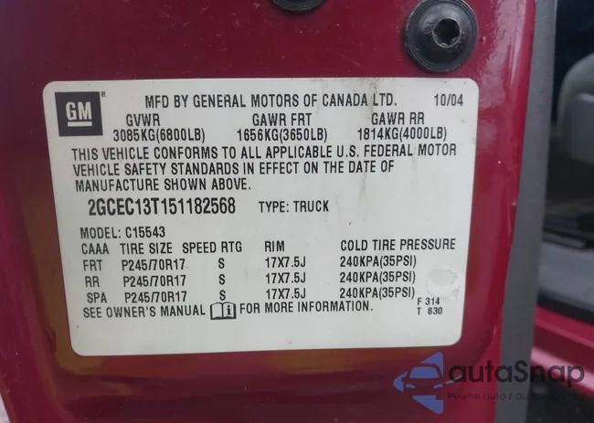 2GCEC13T151182568: 43990907