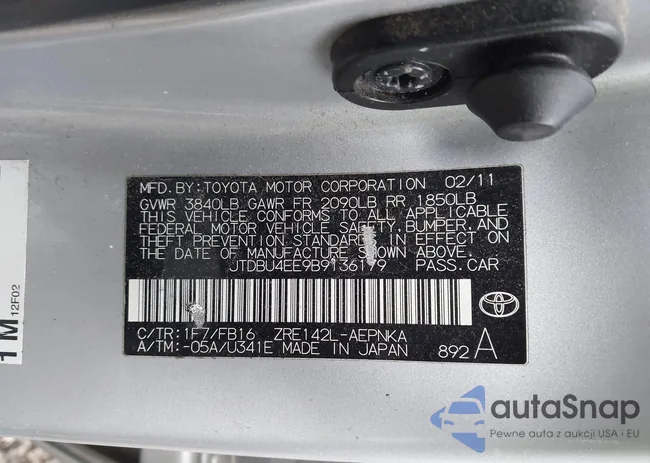 JTDBU4EE9B9136179: 43990922