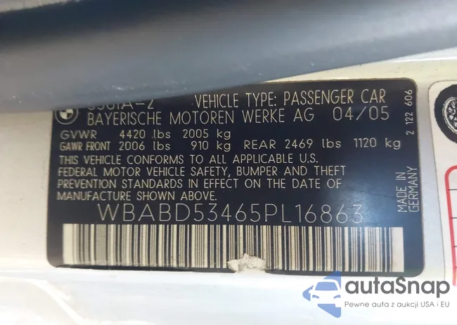 WBABD53465PL16863: 43990946