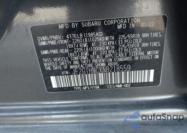 JF2GTHNCXN8218559: 43990964