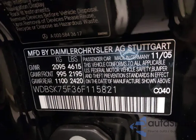 WDBSK75F36F115821: 43990969