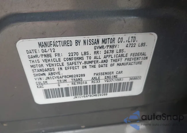 JN1CV6AP8CM629289: 43990991