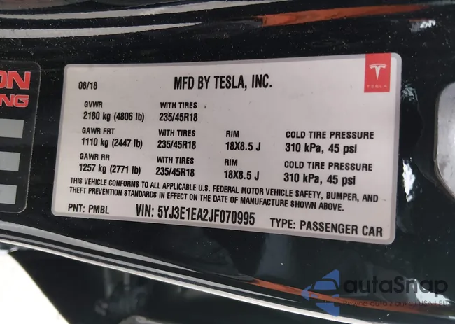 5YJ3E1EA2JF070995: 43990996