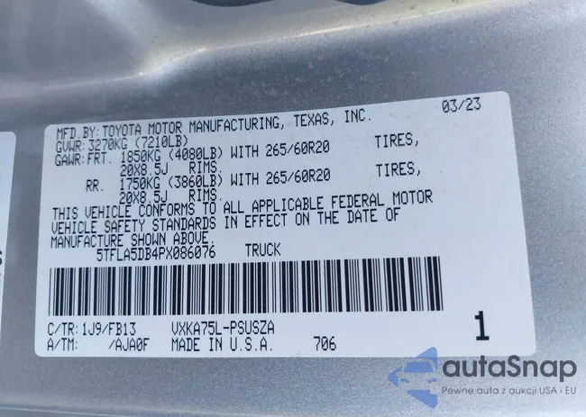 5TFLA5DB4PX086076: 43991011