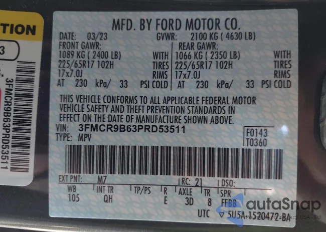 3FMCR9B63PRD53511: 43991040