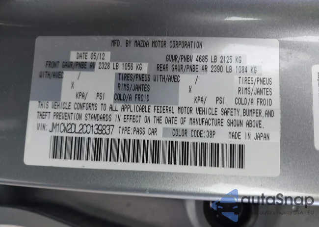 JM1CW2DL2C0139837: 43991142