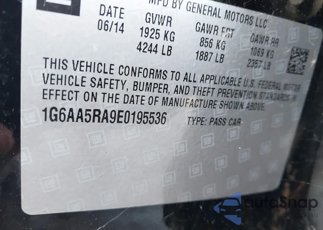 1G6AA5RA9E0195536: 43991234