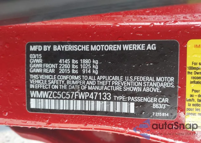 WMWZC5C57FWP47133: 43991249