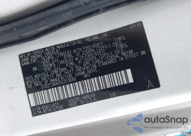 5TDZT38A05S253689: 43990341