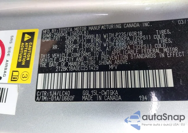 2T2BK1BA0EC251429: 43990409