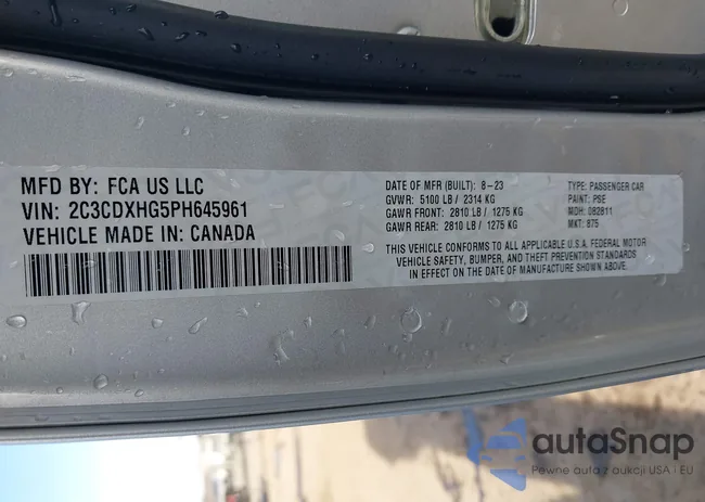 2C3CDXHG5PH645961: 43990413