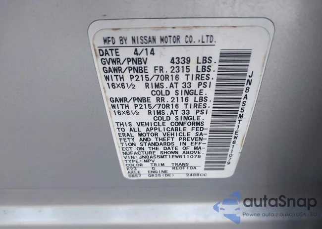 JN8AS5MT1EW611079: 43990416