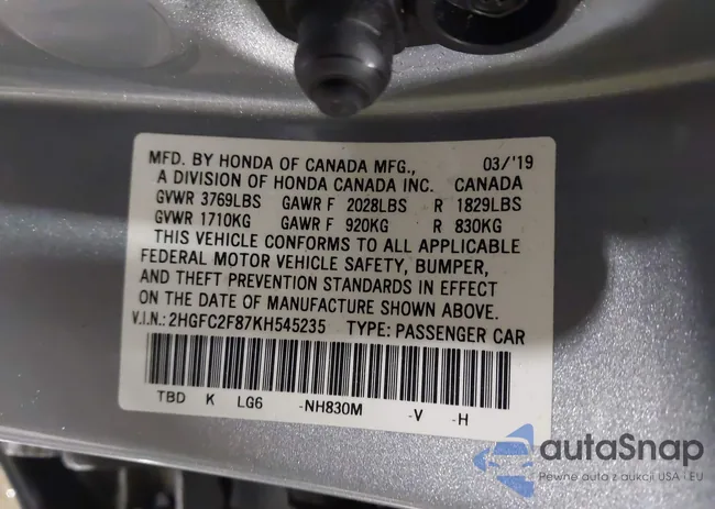 2HGFC2F87KH545235: 43990456