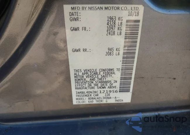 1N4BL4DV2KC121956: 43990493