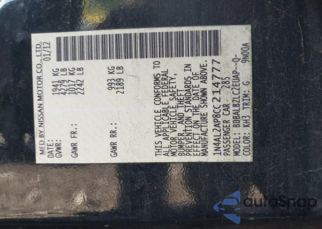 1N4AL2AP8CC214777: 43990610