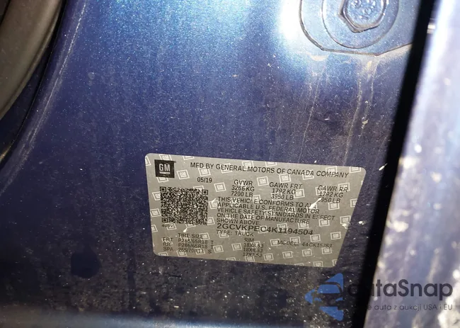 2GCVKPEC4K1194504: 43990626