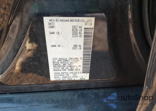 1N4AL3AP1GC265033: 43990633