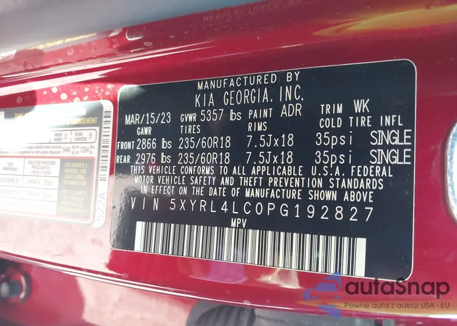 5XYRL4LC0PG192827: 43990676