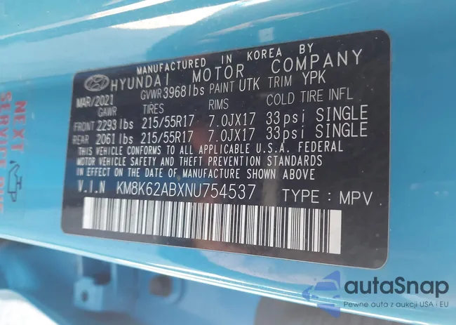 KM8K62ABXNU754537: 43991813