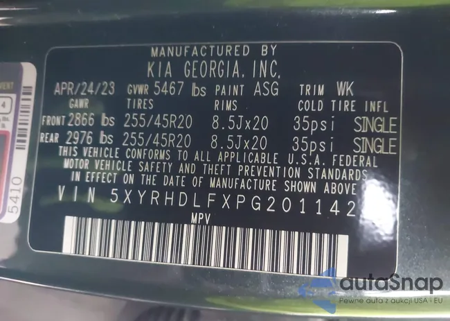 5XYRHDLFXPG201142: 43991904