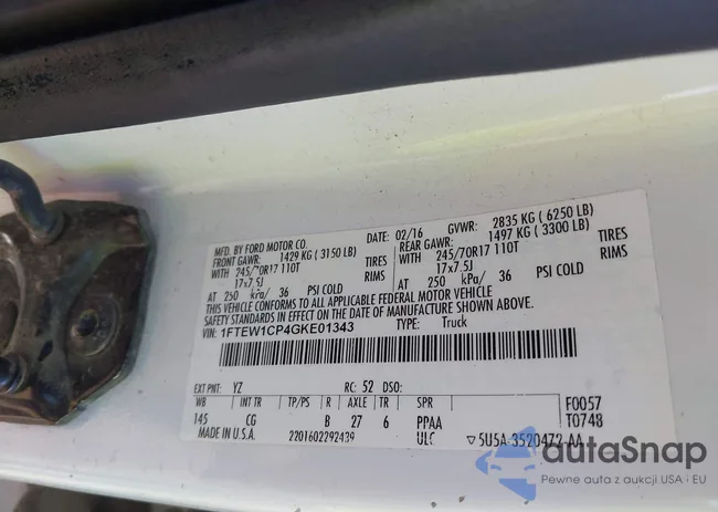 1FTEW1CP4GKE01343: 43991912