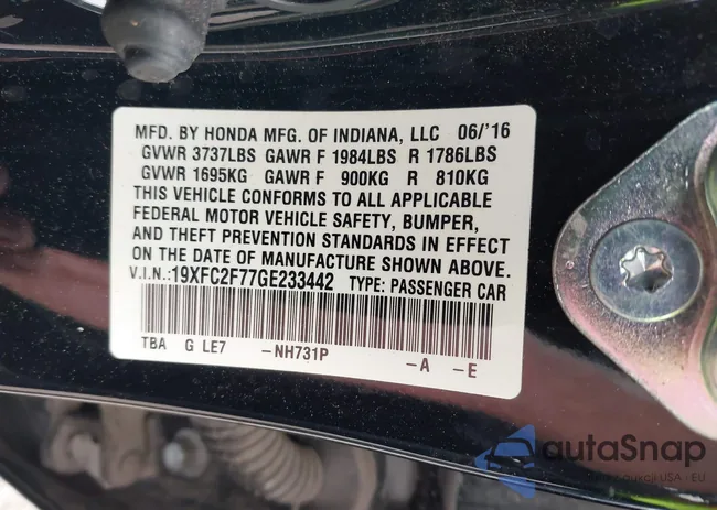 19XFC2F77GE233442: 43991983