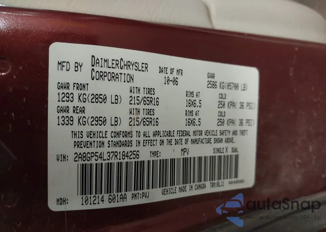 2A8GP54L37R184256: 43992003