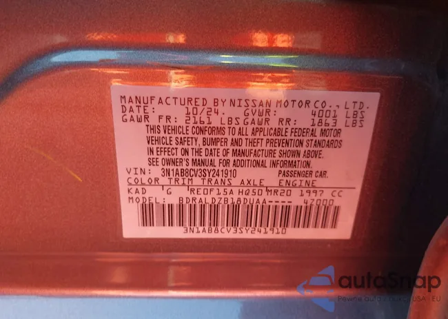 3N1AB8CV3SY241910: 43992004