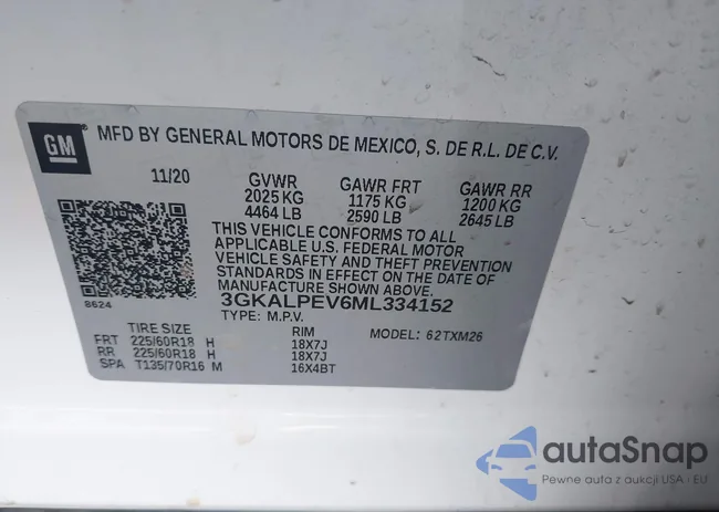 3GKALPEV6ML334152: 43992049