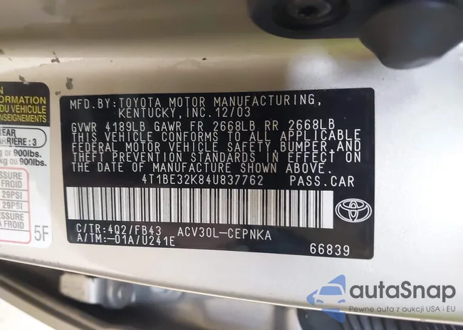 4T1BE32K84U837762: 43992074