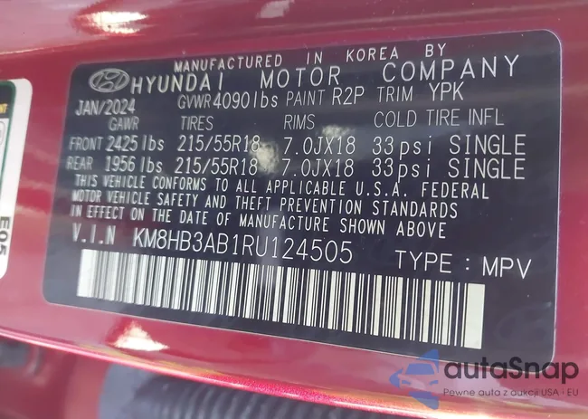 KM8HB3AB1RU124505: 43992088