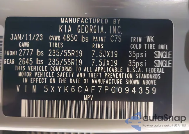 5XYK6CAF7PG094359: 43992095