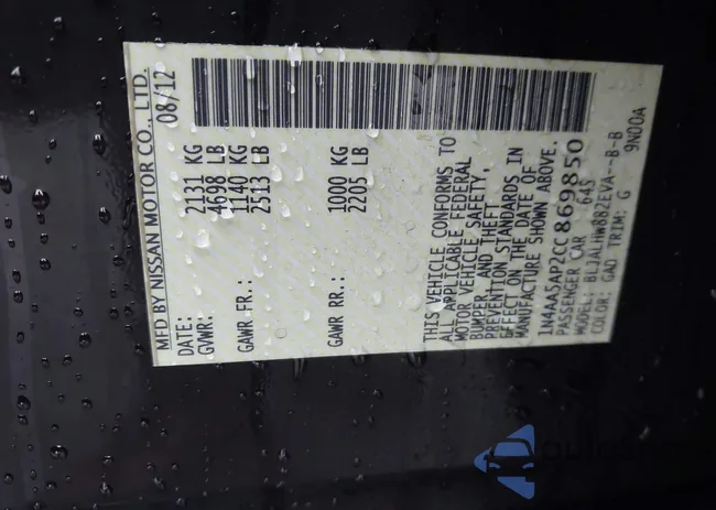 1N4AA5AP2CC869850: 43992167