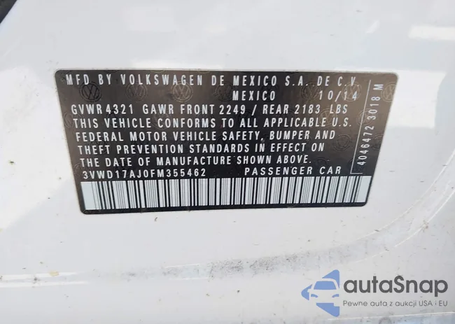 3VWD17AJ0FM355462: 43991312