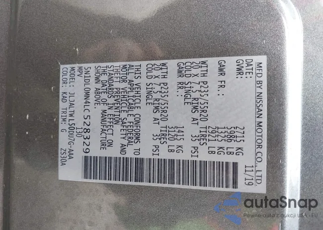 5N1DL0MN4LC528329: 43991397